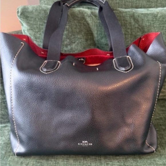 Coach Handbags - Coach Black Tote with Vibrant Red Interior